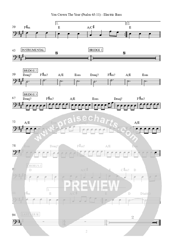 You Crown The Year Bass Guitar (Hillsong Worship)