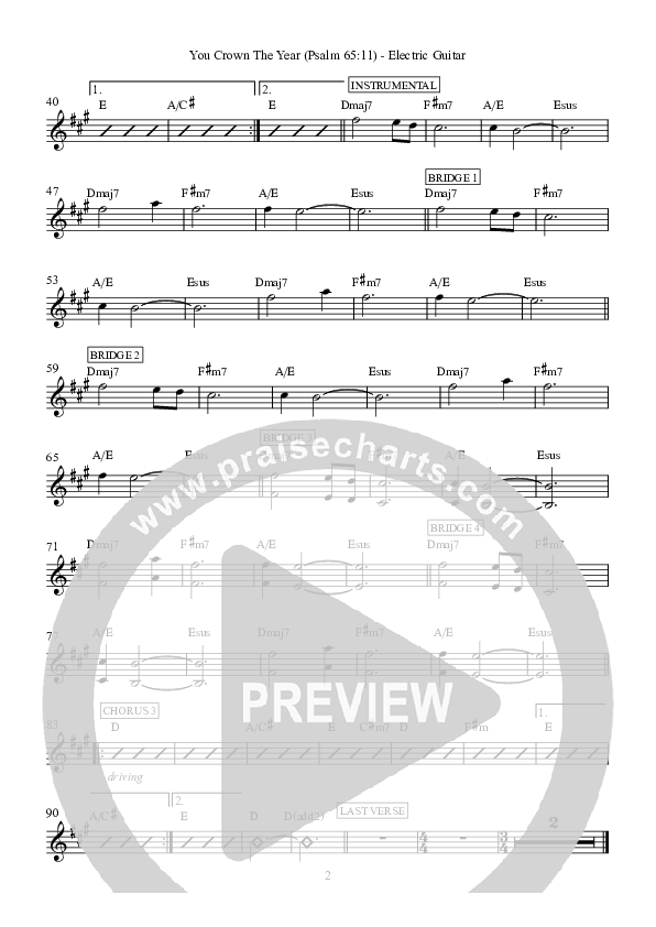 You Crown The Year Electric Guitar (Hillsong Worship)