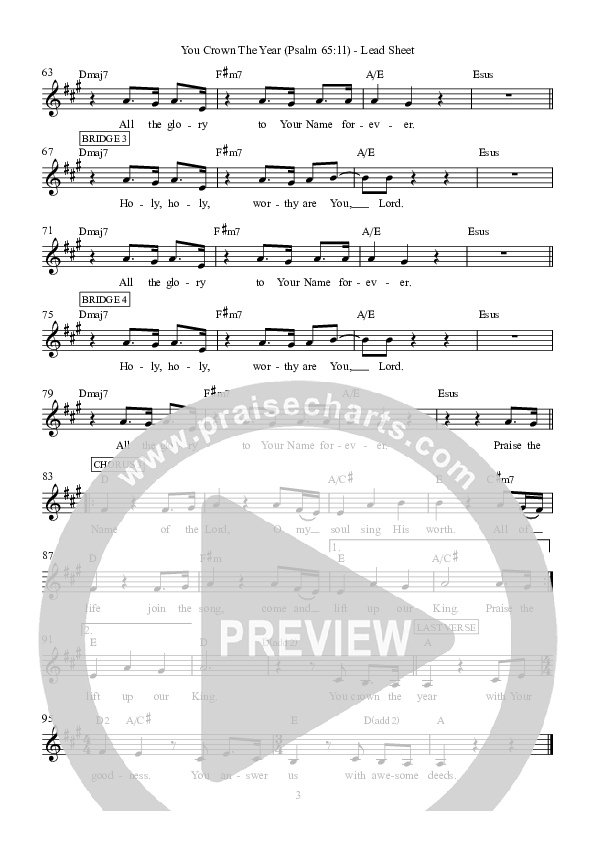 You Crown The Year Lead Sheet (Hillsong Worship)