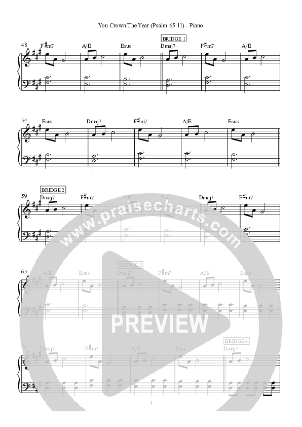 You Crown The Year Piano Sheet (Hillsong Worship)