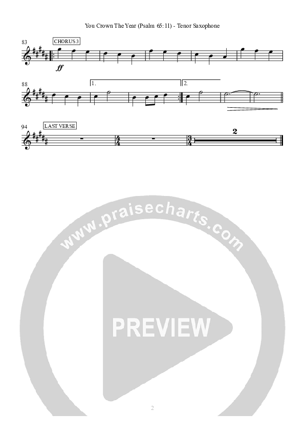 You Crown The Year Tenor Sax 2 (Hillsong Worship)