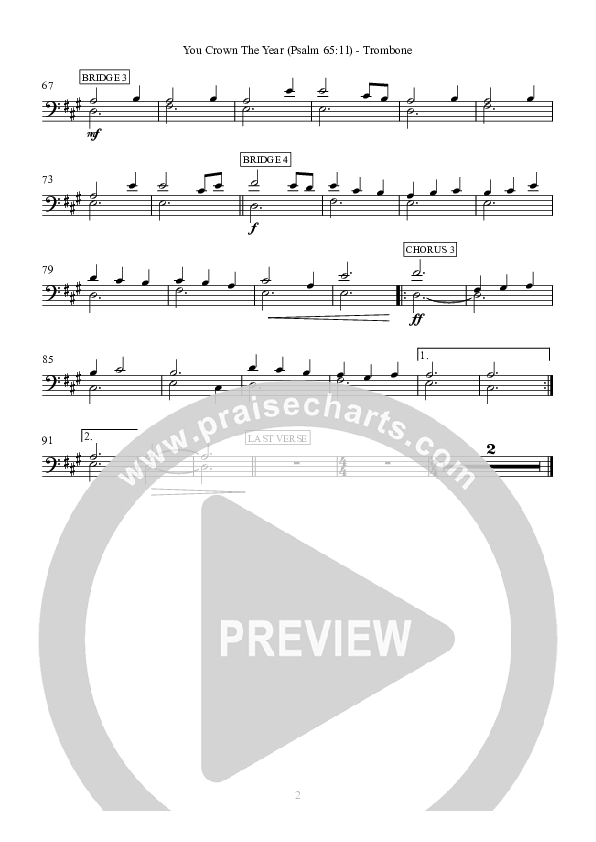 You Crown The Year Trombone (Hillsong Worship)