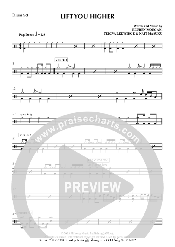 Lift You Higher Drum Set (Hillsong Worship)