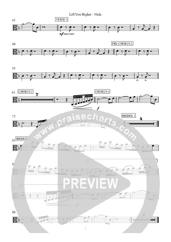 Lift You Higher Viola (Hillsong Worship)