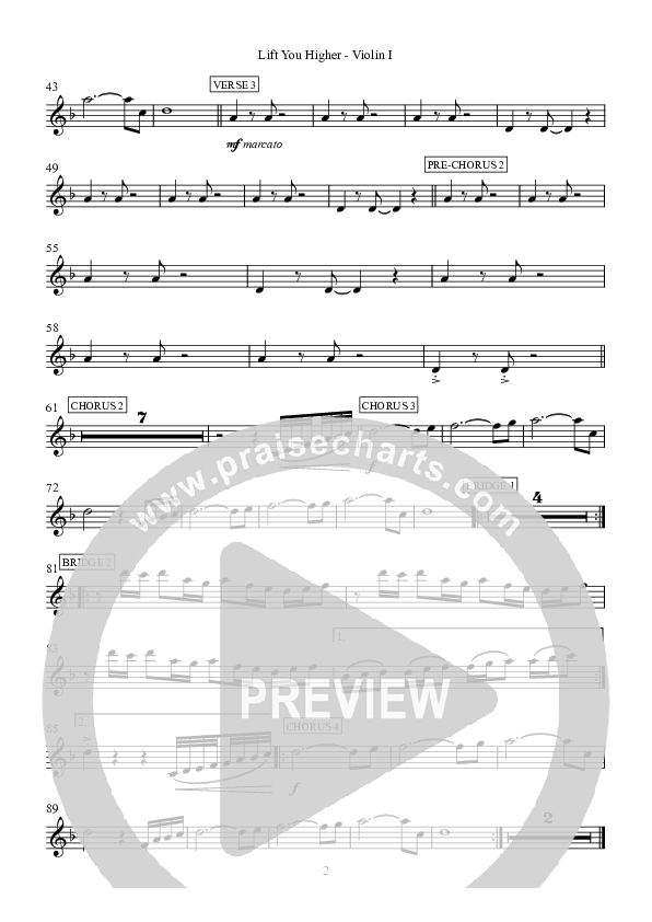 Lift You Higher Violin 1 (Hillsong Worship)