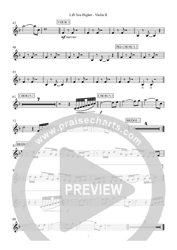Lift You Higher Violin 2 (Hillsong Worship)