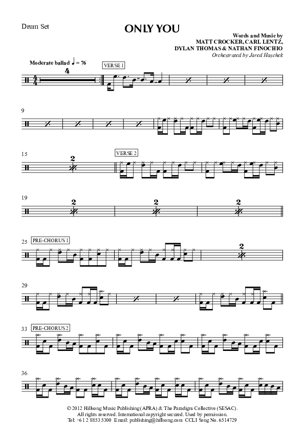 Only You Drum Set (Hillsong Worship)