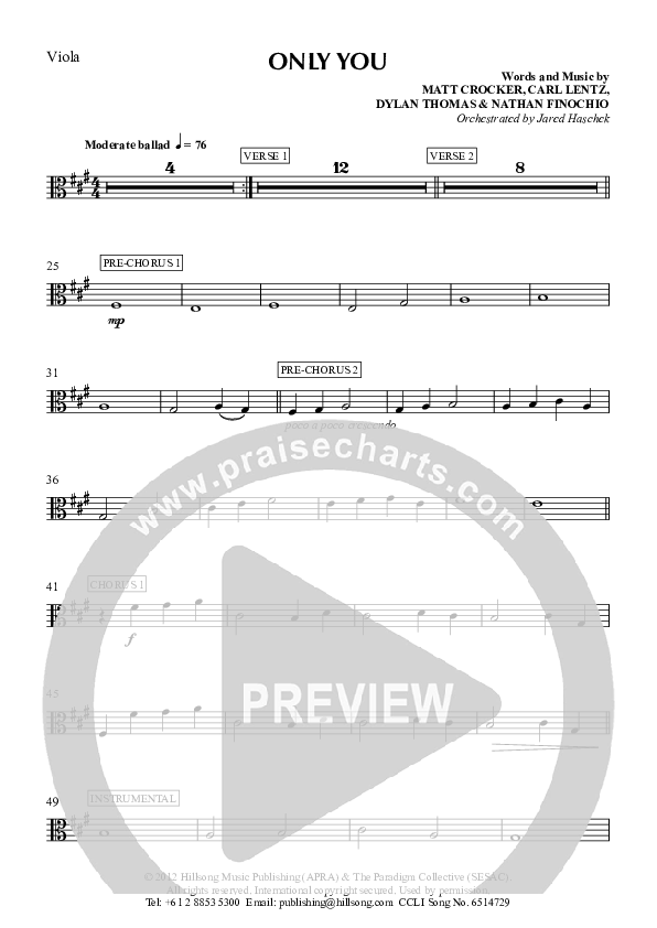 Only You Viola (Hillsong Worship)