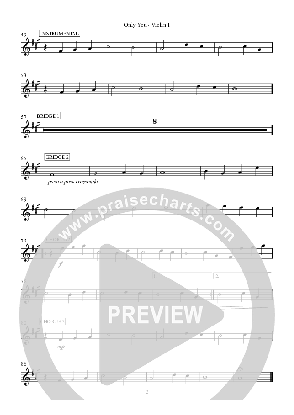 Only You Violin 1 (Hillsong Worship)