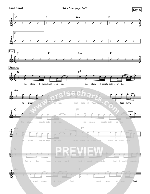 Set A Fire (Live) Lead Sheet (Will Reagan / United Pursuit)