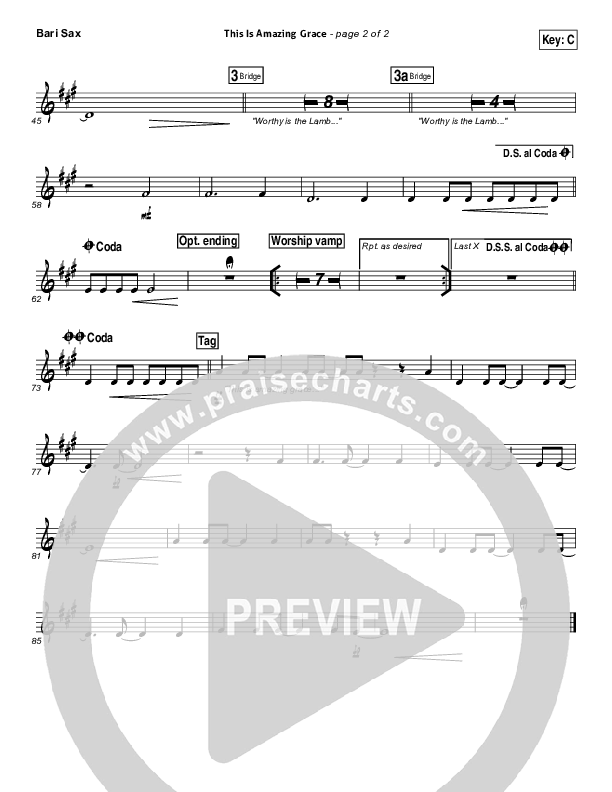 This Is Amazing Grace Bari Sax (Bethel Music)