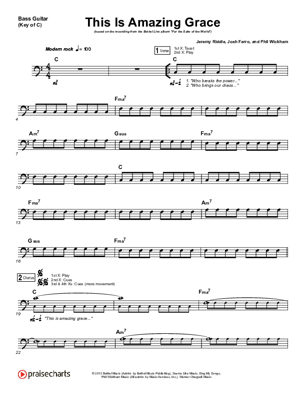 This Is Amazing Grace Bass Guitar (Bethel Music)