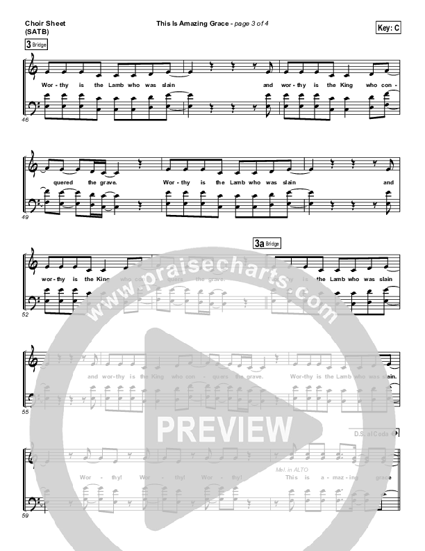 This Is Amazing Grace Choir Sheet (SATB) (Bethel Music)