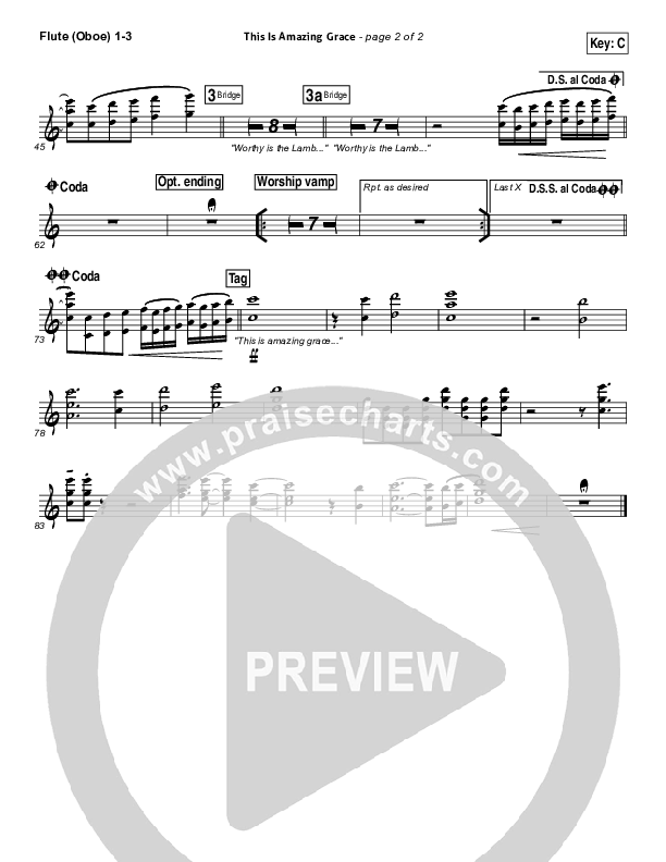 This Is Amazing Grace Flute/Oboe 1/2/3 (Bethel Music)
