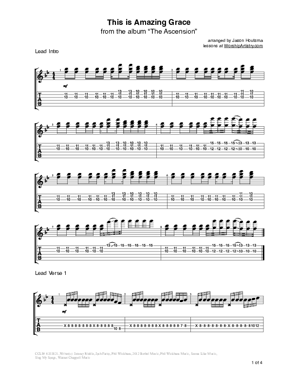 This Is Amazing Grace Guitar Tab (Bethel Music)