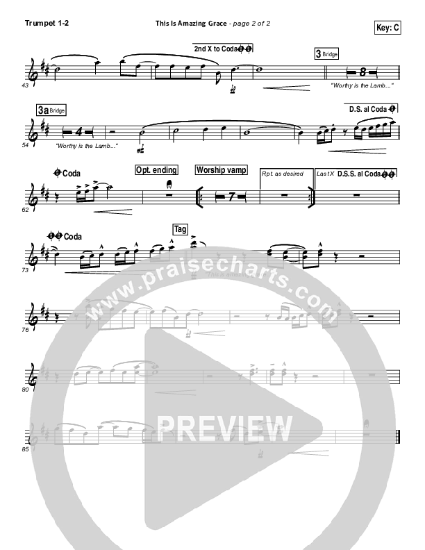 This Is Amazing Grace Trumpet 1,2 (Bethel Music)
