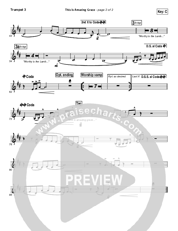 This Is Amazing Grace Trumpet 3 (Bethel Music)
