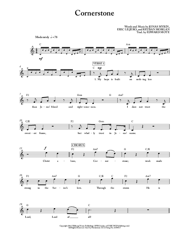 Cornerstone Lead Sheet (Aaron Shust)