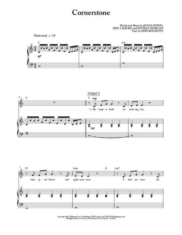 Cornerstone Piano/Vocal (Aaron Shust)