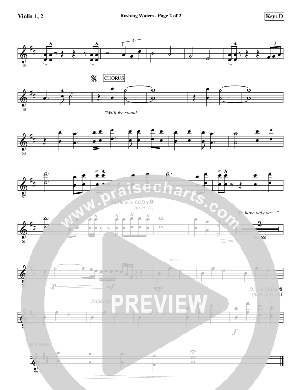 Rushing Waters Violin 1/2 (Aaron Shust)