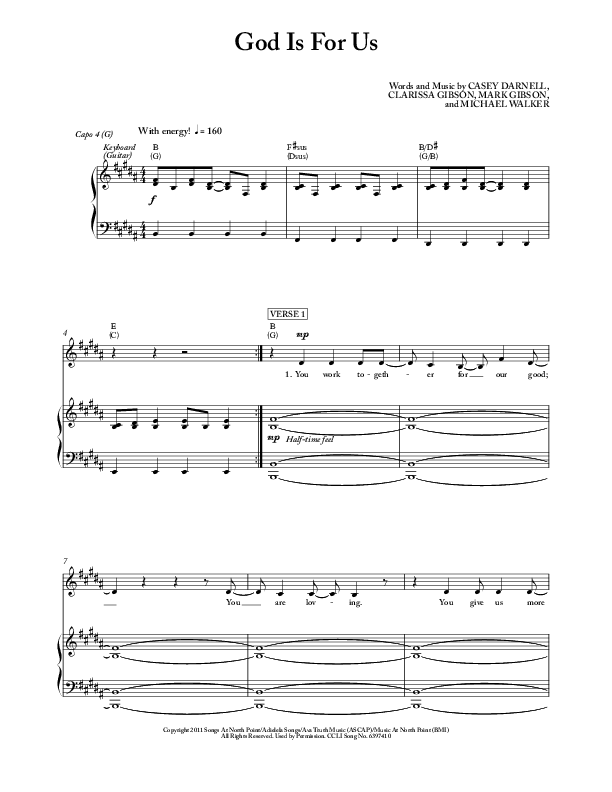 God Is For Us Lead Sheet (Aaron Shust)