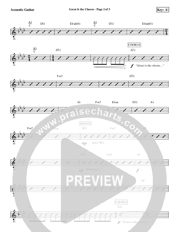 Great Is The Chorus Acoustic Guitar (Aaron Shust)