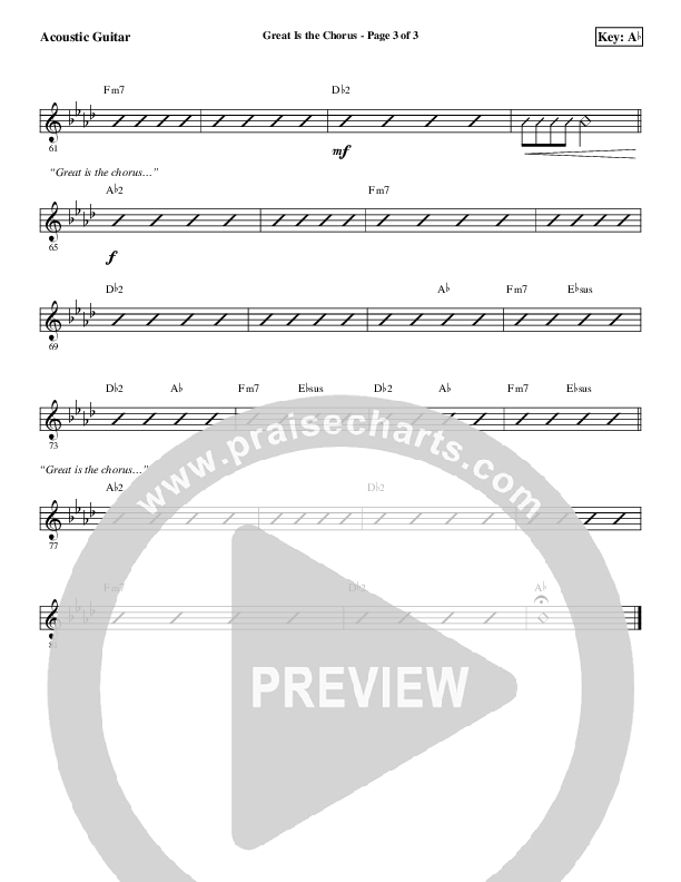 Great Is The Chorus Acoustic Guitar (Aaron Shust)