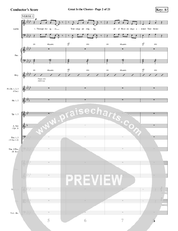 Great Is The Chorus Conductor's Score (Aaron Shust)