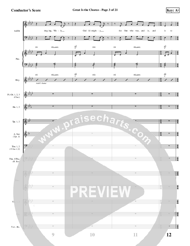Great Is The Chorus Conductor's Score (Aaron Shust)