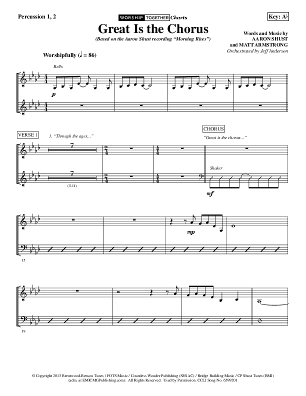 Great Is The Chorus Percussion (Aaron Shust)