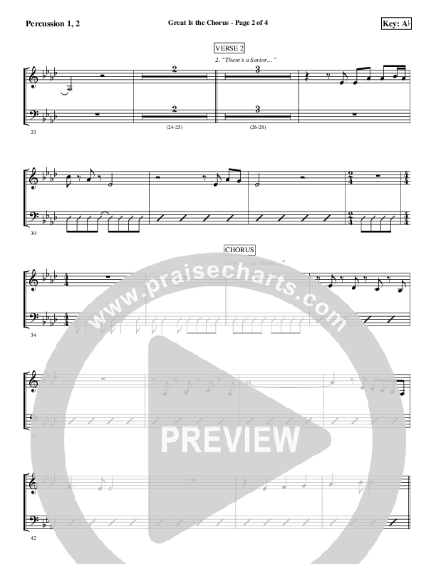 Great Is The Chorus Percussion (Aaron Shust)