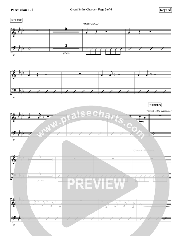 Great Is The Chorus Percussion (Aaron Shust)