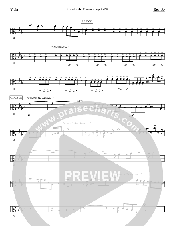 Great Is The Chorus Viola (Aaron Shust)