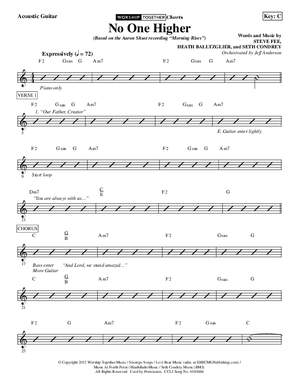 No One Higher Acoustic Guitar (Aaron Shust)