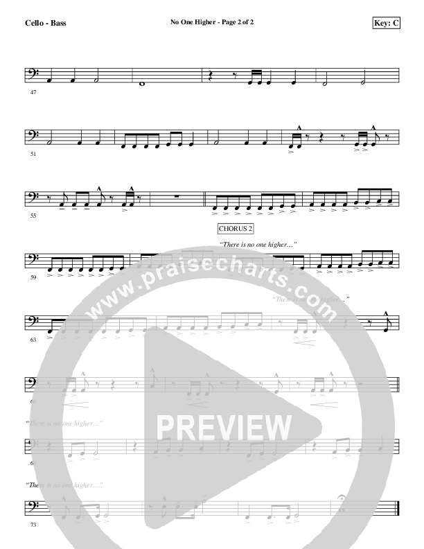 No One Higher Cello/Bass (Aaron Shust)