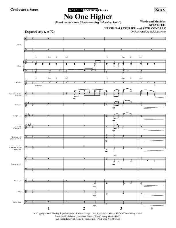 No One Higher Conductor's Score (Aaron Shust)