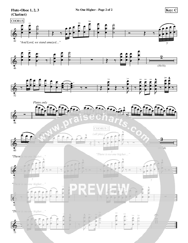 No One Higher Flute/Oboe (Aaron Shust)