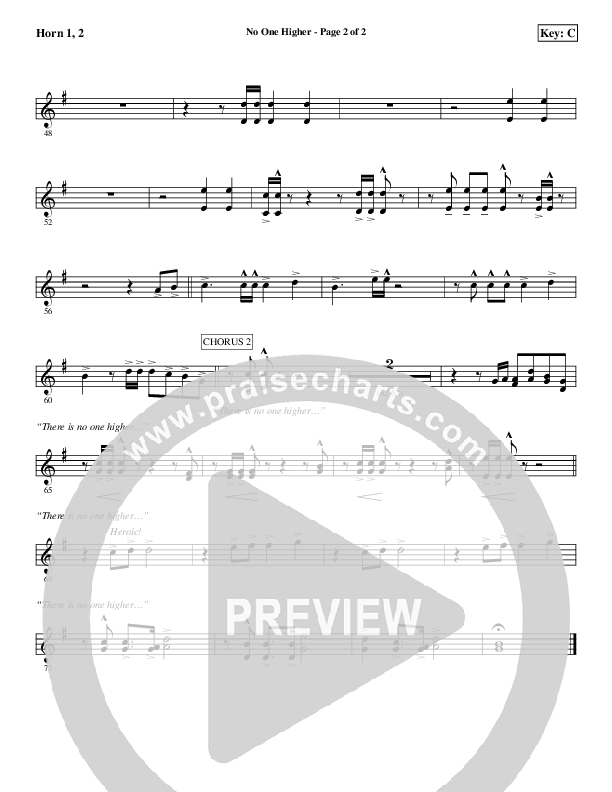 No One Higher French Horn 1/2 (Aaron Shust)