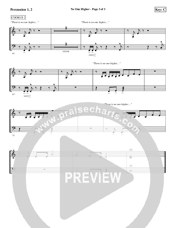 No One Higher Percussion (Aaron Shust)