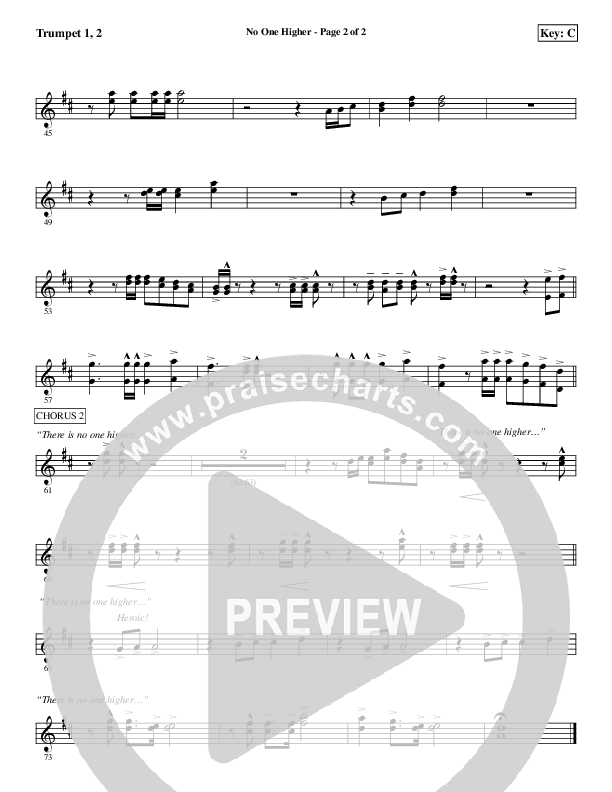 No One Higher Trumpet 1,2 (Aaron Shust)