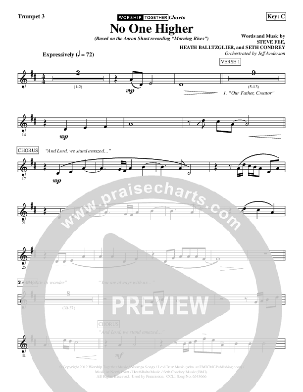 No One Higher Trumpet 3 (Aaron Shust)