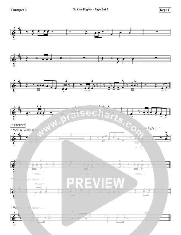 No One Higher Trumpet 3 (Aaron Shust)