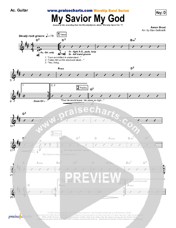 My Savior My God Acoustic Guitar (Aaron Shust)