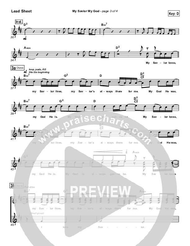 My Savior My God Lead Sheet (SAT) (Aaron Shust)
