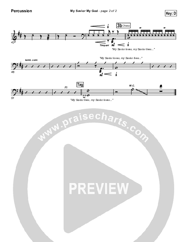 My Savior My God Percussion (Aaron Shust)