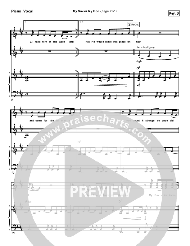 My Savior My God Piano/Vocal (Aaron Shust)