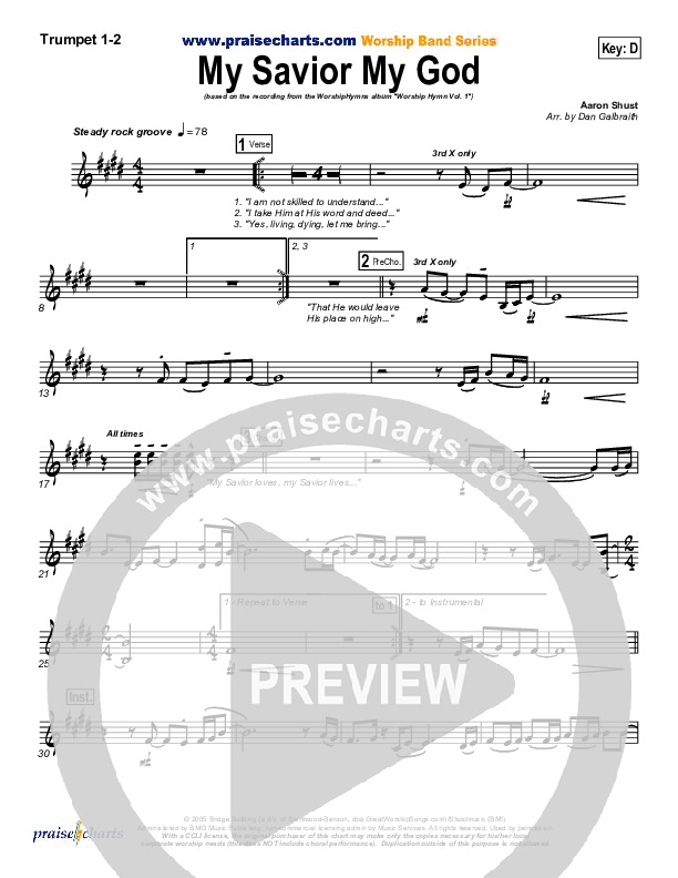 My Savior My God Trumpet 1,2 (Aaron Shust)