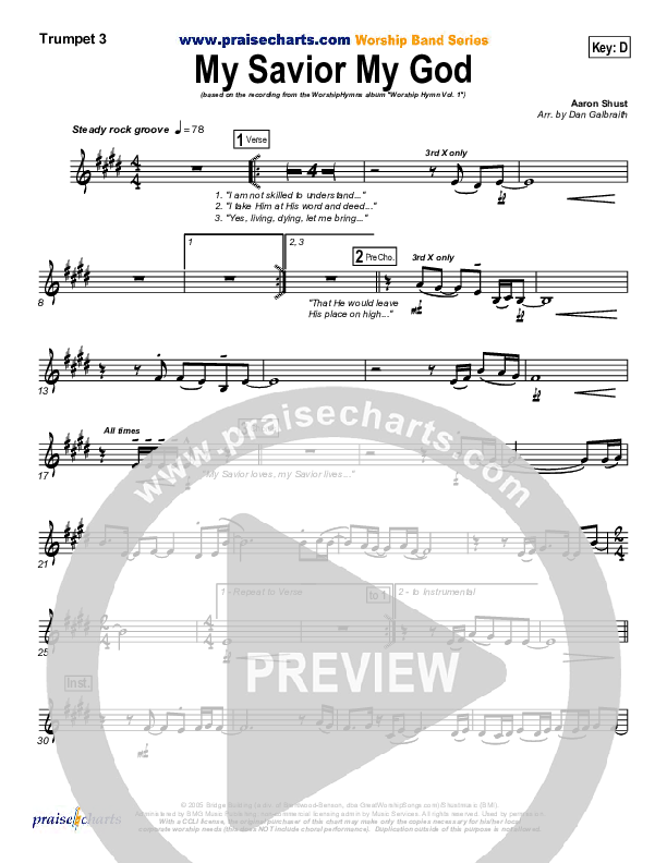 My Savior My God Trumpet 3 (Aaron Shust)