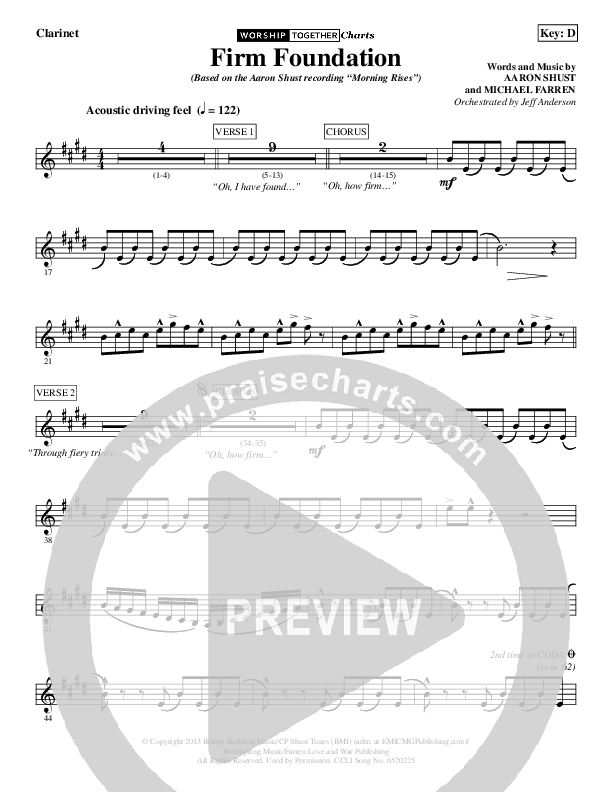 Firm Foundation Clarinet (Aaron Shust)