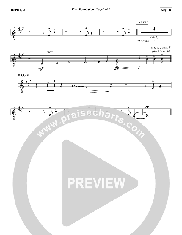 Firm Foundation French Horn 1/2 (Aaron Shust)